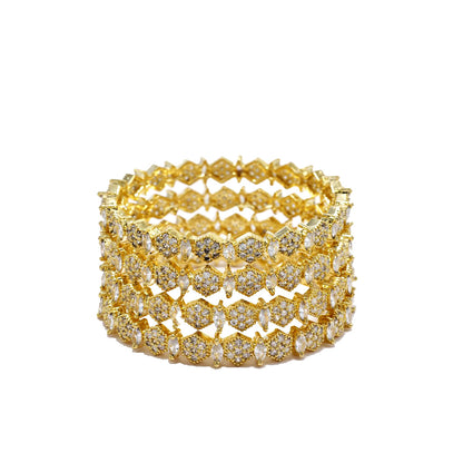 Enchanted Sparkle Bangles Set (Gold).