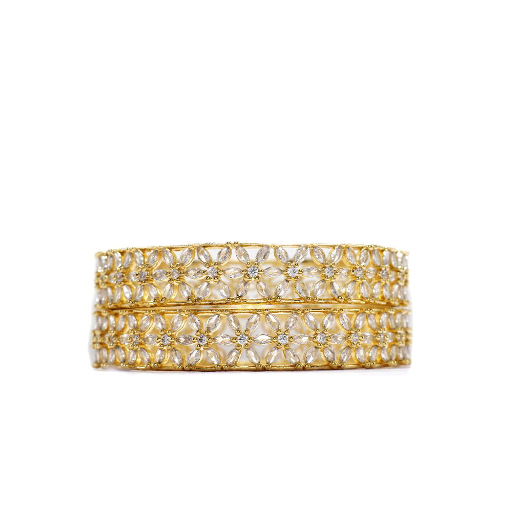 Blooming Radiance Bangles Set (Gold).