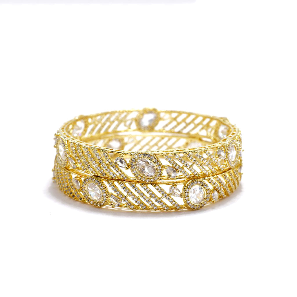 Luminous Droplet Bangles Set (Gold).