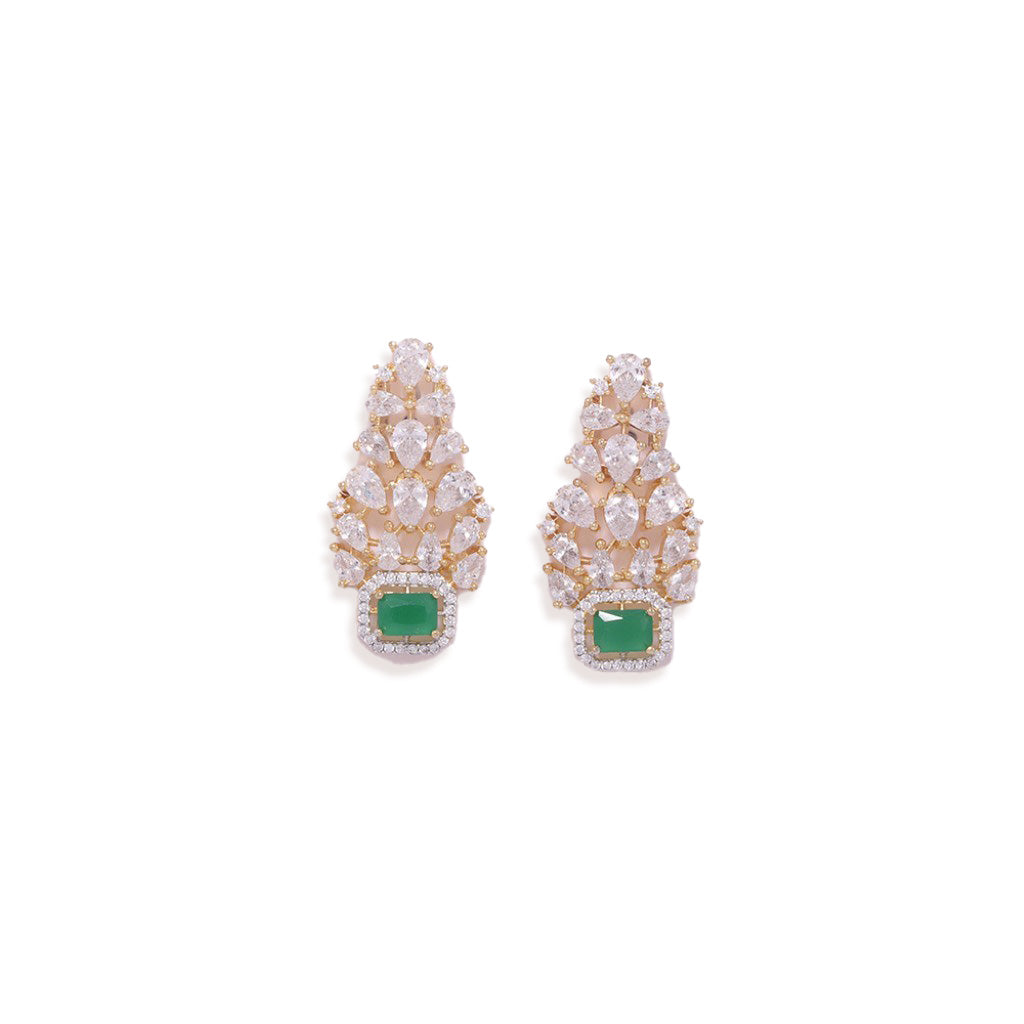 Dreamy Droplets Earrings of Green Color.