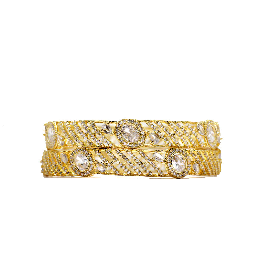 Luminous Droplet Bangles Set (Gold).