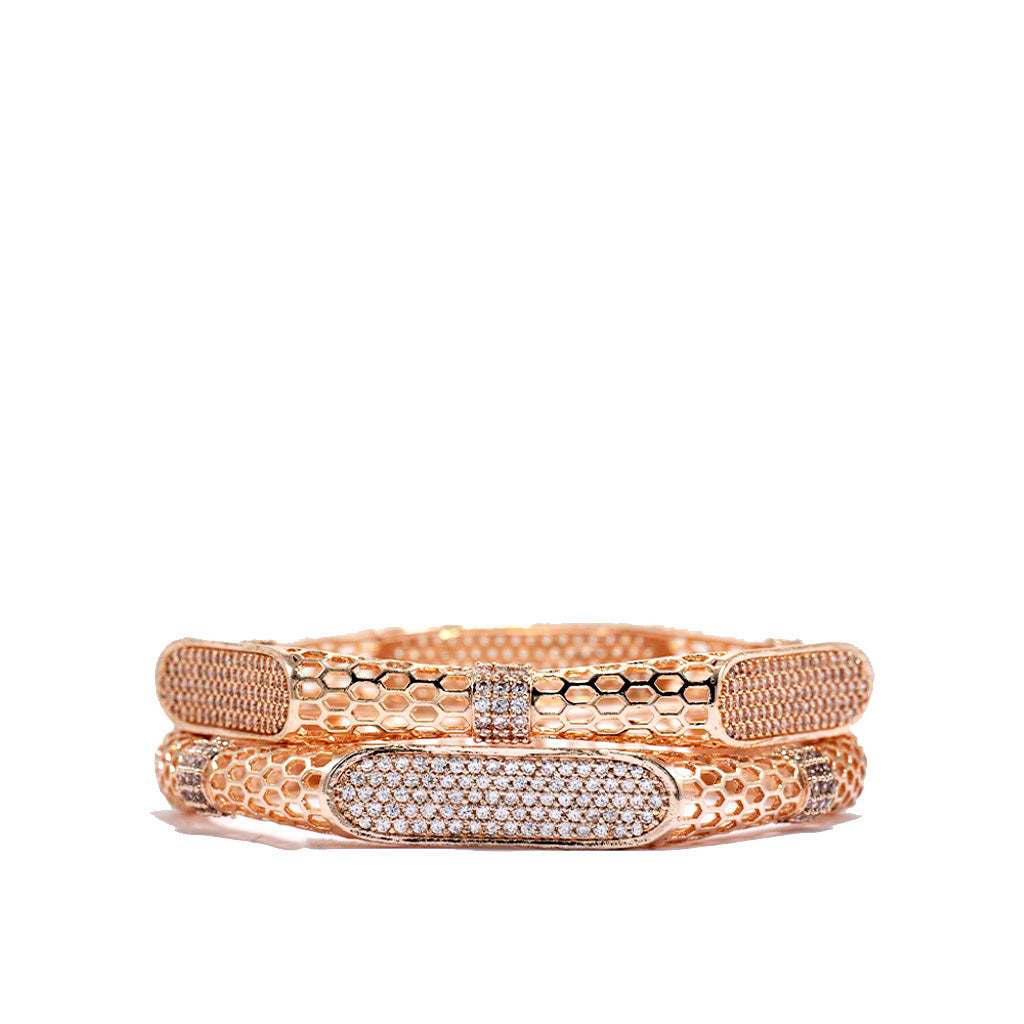 Ethereal Mesh Bangles Set (Rose Gold).