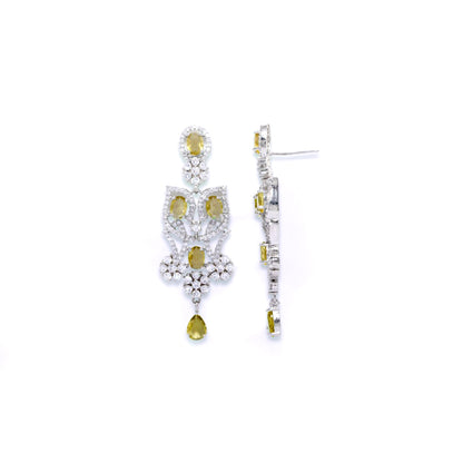 Floral Cascade Necklace Set (Yellow)