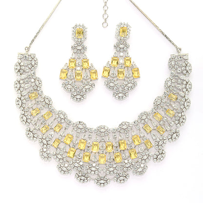 Chic Cascade Necklace of Yellow Colour.