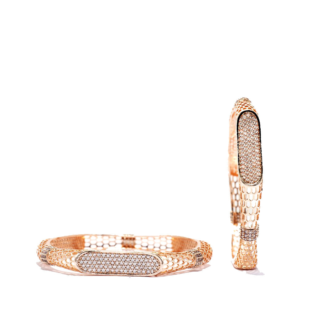 Ethereal Mesh Bangles Set (Rose Gold).