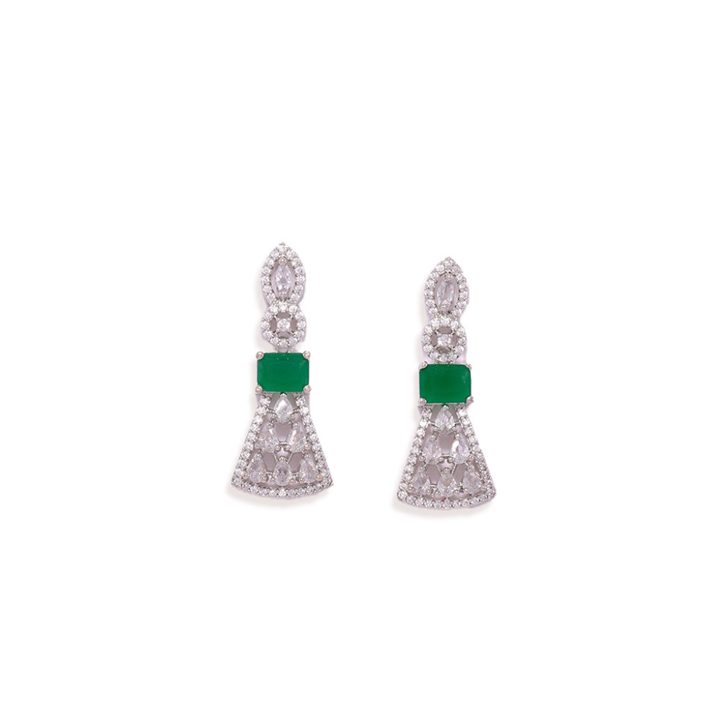 Modern Heritage Earrings of Green Color.