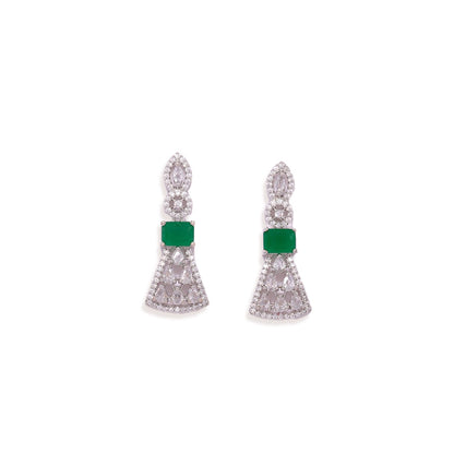 Modern Heritage Earrings of Green Color.