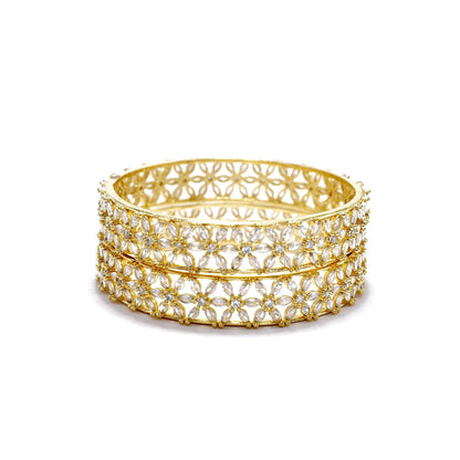 Blooming Radiance Bangles Set (Gold).