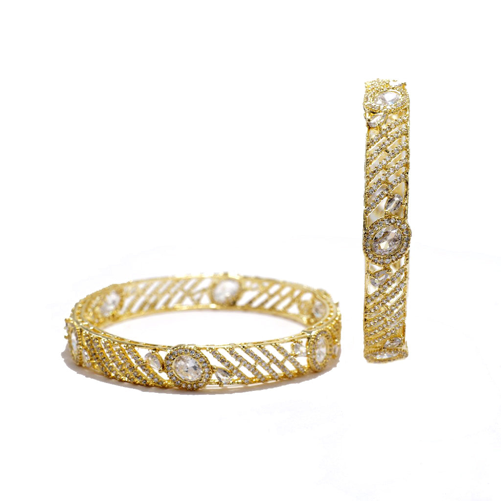 Luminous Droplet Bangles Set (Gold).