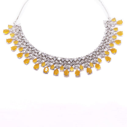 Celestial Sparkle Necklace of Yellow Colour.