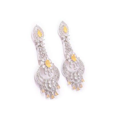 Cascade Chandelier Earrings of Yellow Color.