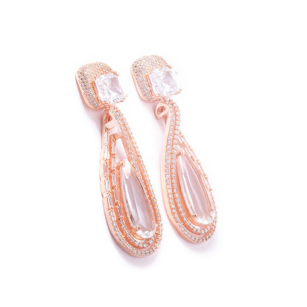 Dynamic  Dazzle Drop Earrings (White)