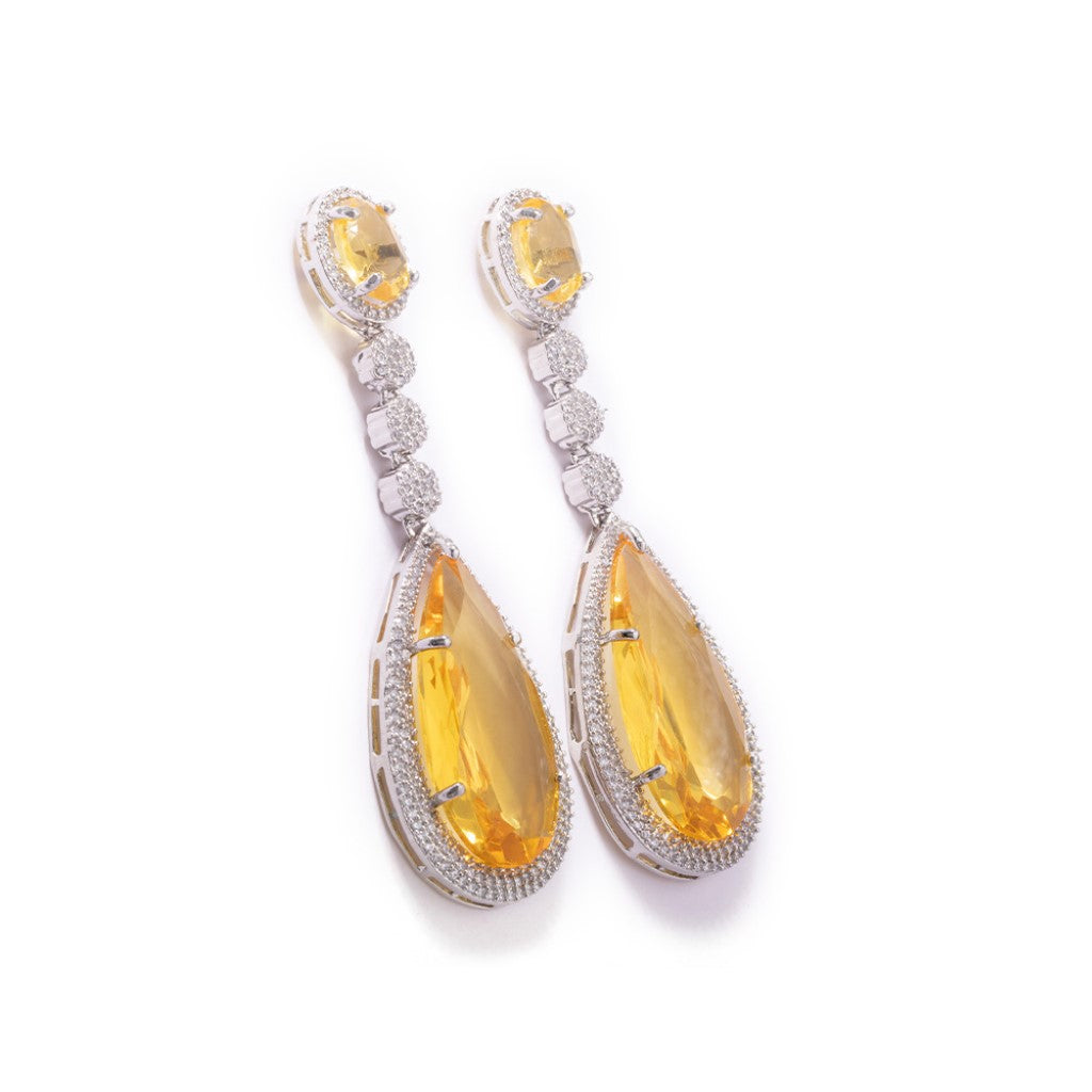 Sparkling Delight Drop Earrings (Yellow)