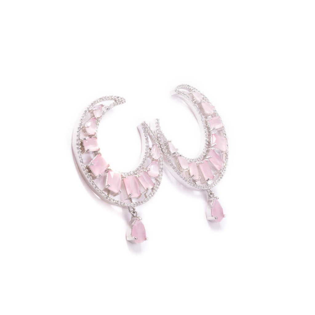 Lunar Luster Hoop Earrings (Pink)