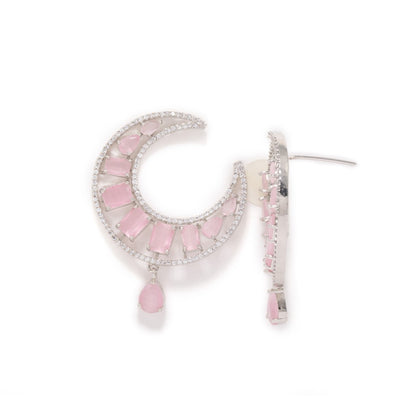 Lunar Luster Hoop Earrings (Pink)