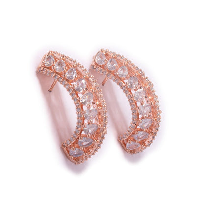 Radiant Revolve Hoop Earrings (Rose Gold)