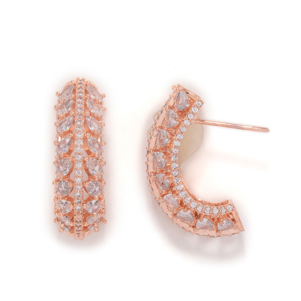 Radiant Revolve Hoop Earrings (Rose Gold)