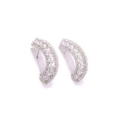 Radiant Revolve Hoop Earrings (Rodium)