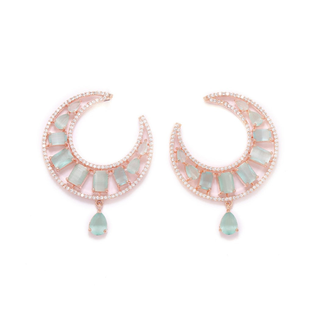 Lunar Luster Hoop Earrings (Blue)