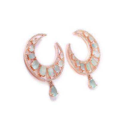 Lunar Luster Hoop Earrings (Blue)