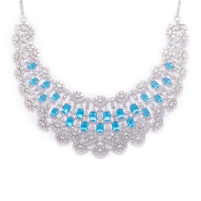 Chic Cascade Necklace of Blue Color.