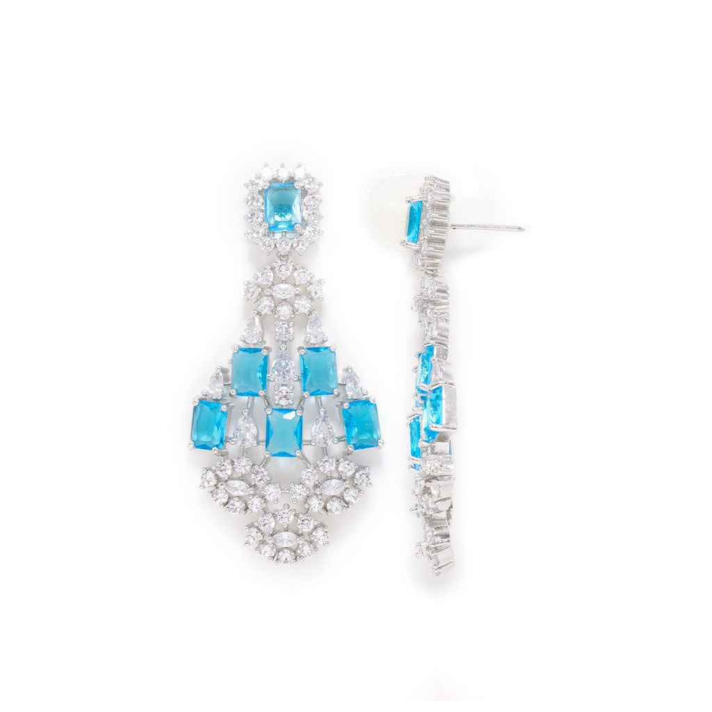 Chic Cascade Earrings of Blue Color.