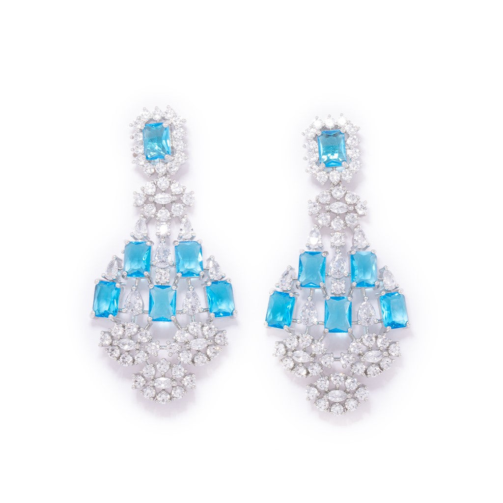 Chic Cascade Earrings of Blue Color.