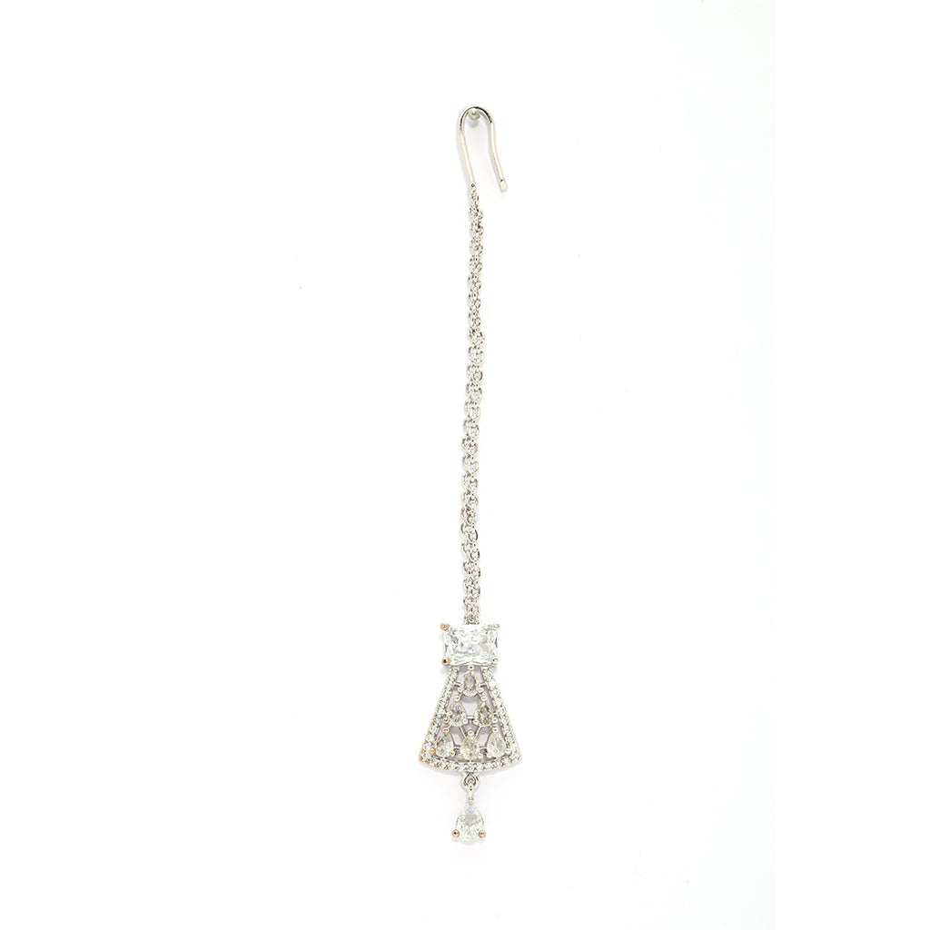 Modern Heritage Necklace of Rhodium with Earrings.