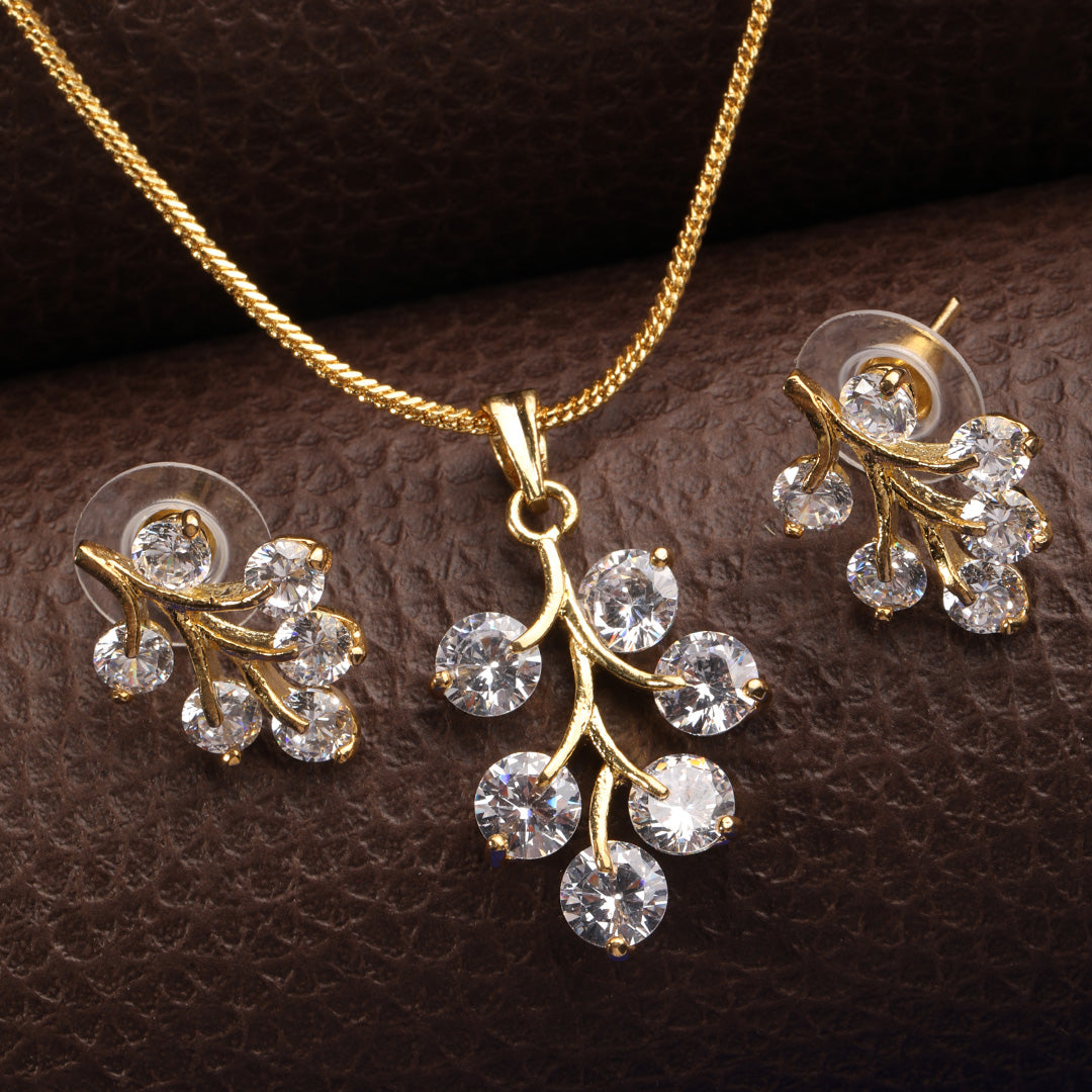 Eternal Blossom Pendant Set (Gold) with Earrings Set.