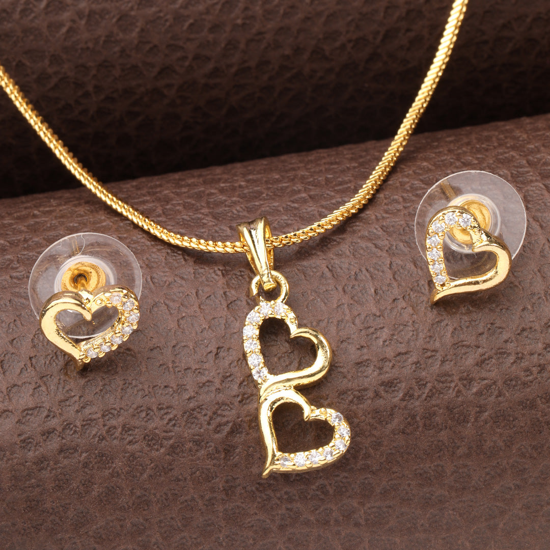 Forever Yours Pendant Set (Rose Gold) with Earrings.