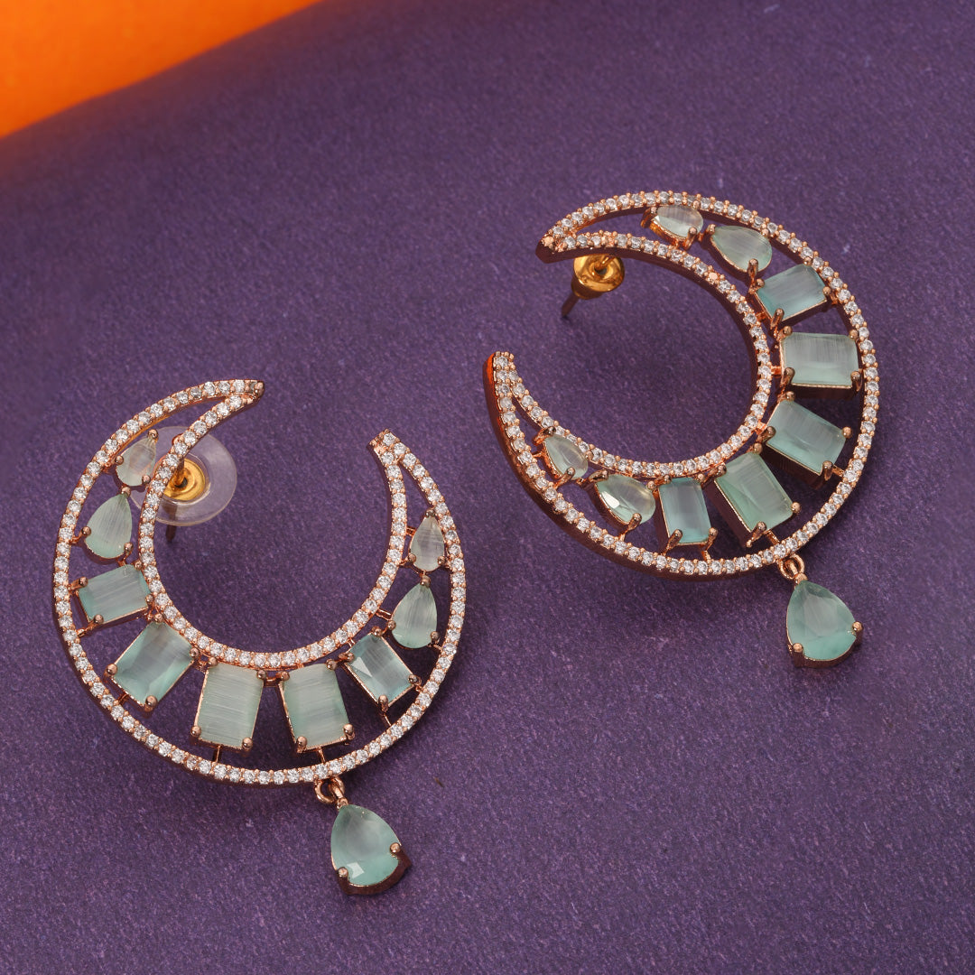 Lunar Luster Hoop Earrings (Blue)