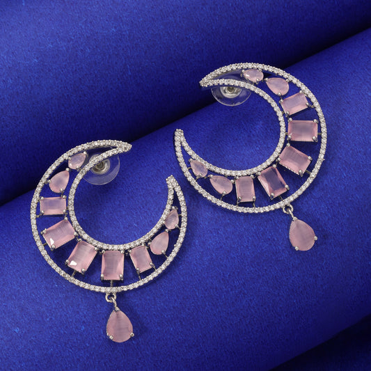 Lunar Luster Hoop Earrings (Pink)