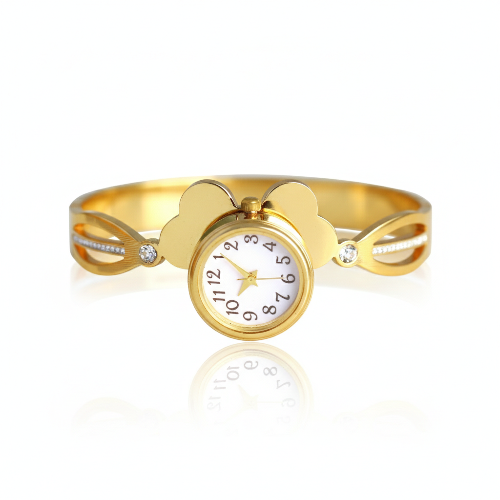 Celeste Bloom Gold-Plated Bangle Watch