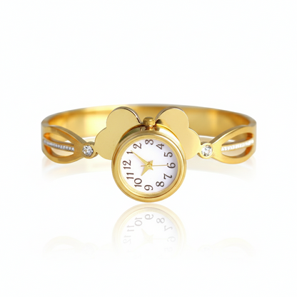 Celeste Bloom Gold-Plated Bangle Watch