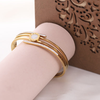 Celestial Orbit 18K Gold PVD Elegance Bracelet