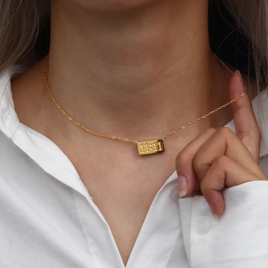 Angel Number 18K Gold PVD Necklace