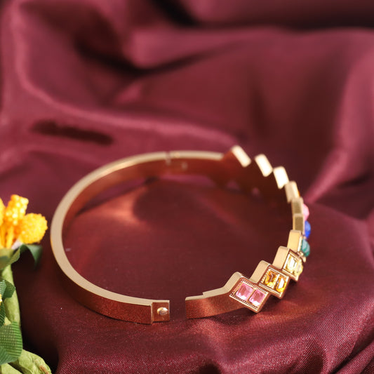 Prism Charm – 18K Gold PVD Rainbow Bangle