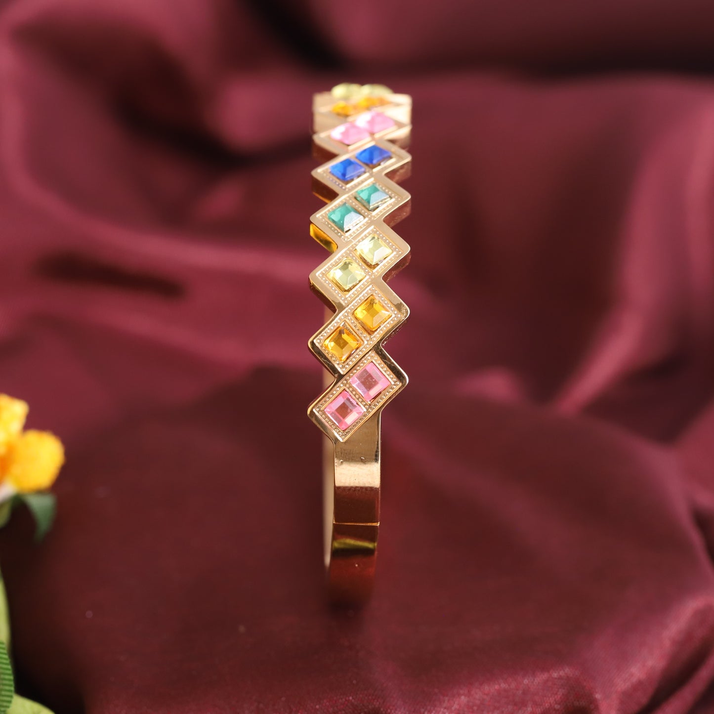 Prism Charm – 18K Gold PVD Rainbow Bangle