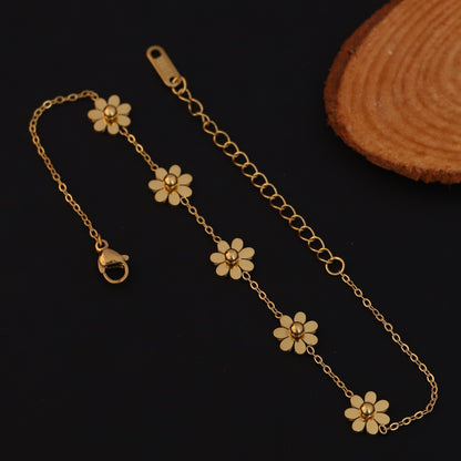 Daisy Essence 18K Gold PVD Chain Bracelet