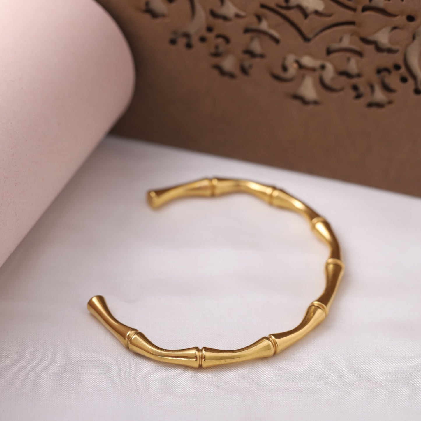 Bamboo Elegance 18K Gold PVD Bracelet