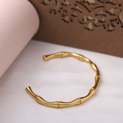 Bamboo Elegance 18K Gold PVD Bracelet