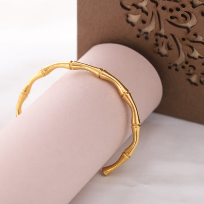 Bamboo Elegance 18K Gold PVD Bracelet