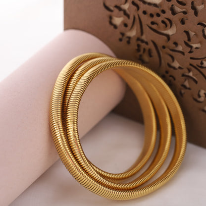Spiral 18K Gold PVD Bracelet