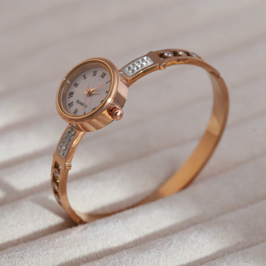 18K Rose Gold PVD Bangle Watch