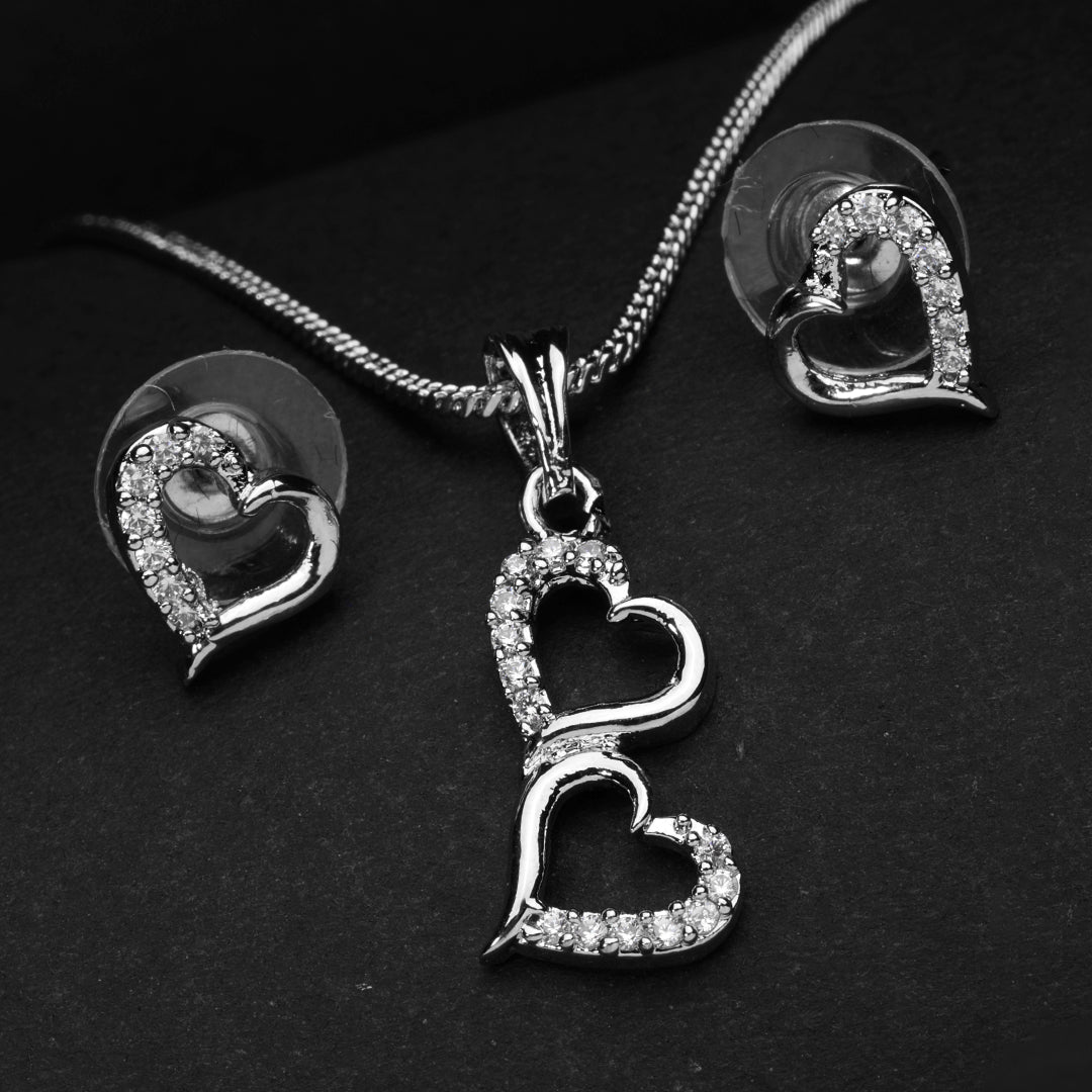 Forever Yours Pendant Set (Rodium)