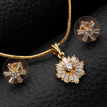 Gardenia Grace Pendant Set (Gold)