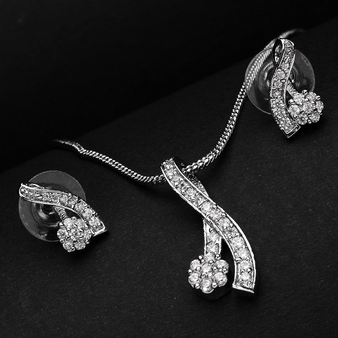 Graceful Drapery Pendant Set (Rodium)