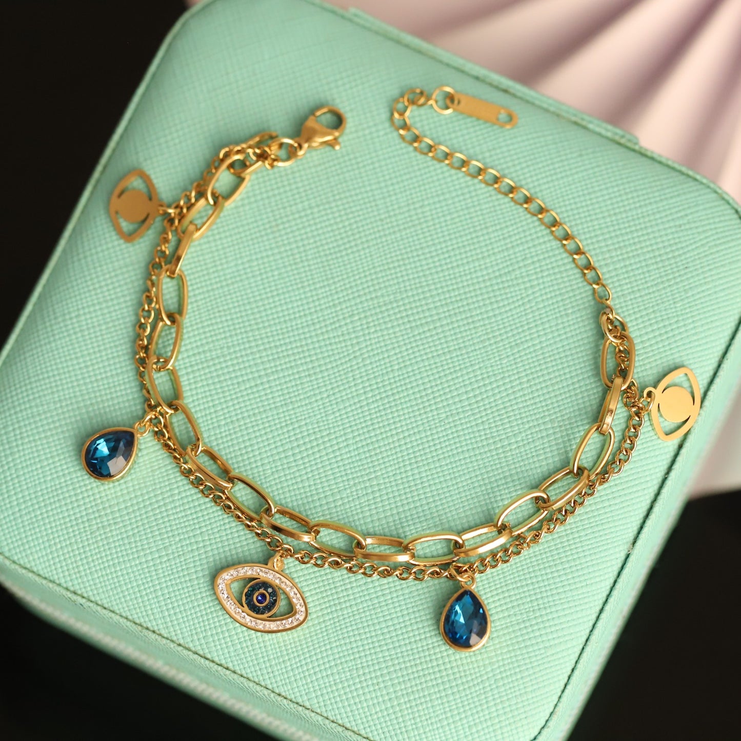 Aura Luxe Evil Eye Charm Bracelet