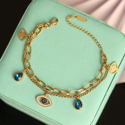 Aura Luxe Evil Eye Charm Bracelet
