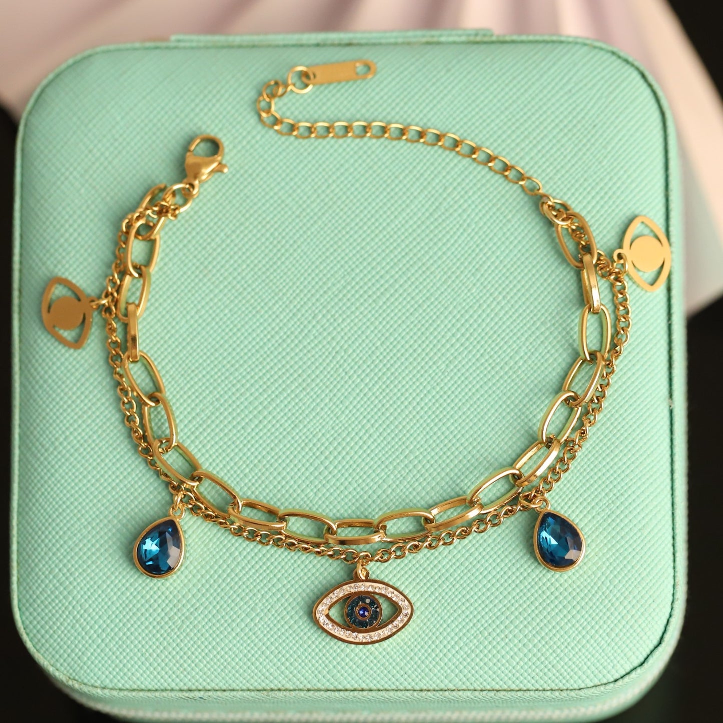 Aura Luxe Evil Eye Charm Bracelet